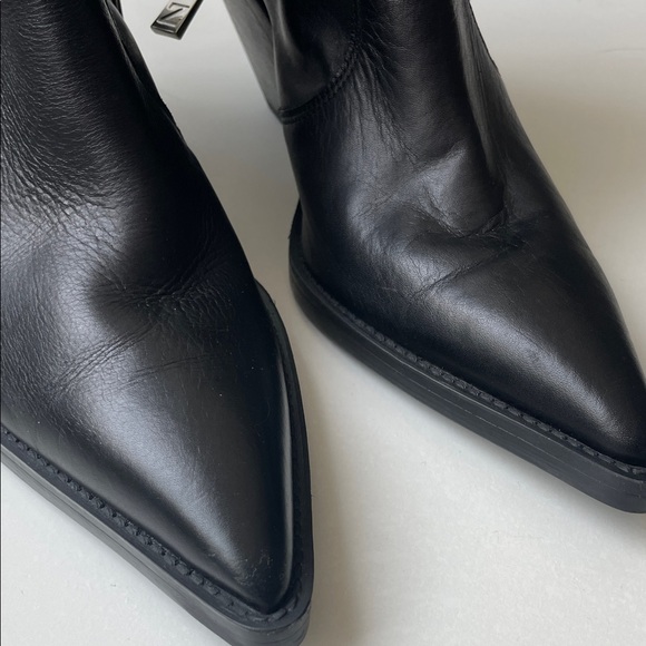 Zara Black Leather Women's Boots - Picture 11 of 12
